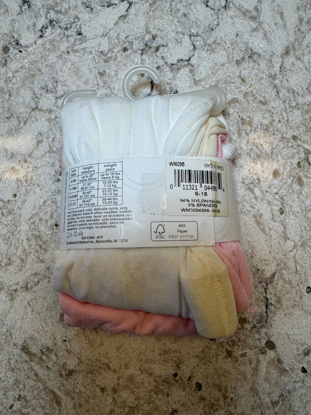 NWOT - Wonder Nation Toddlers girl's tights 3 pack opaque tights 6-18 months
